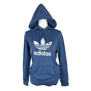 adidas Originals Hoodie With Trefoil logo Blue sz S Pullover Kangaroo Pocket